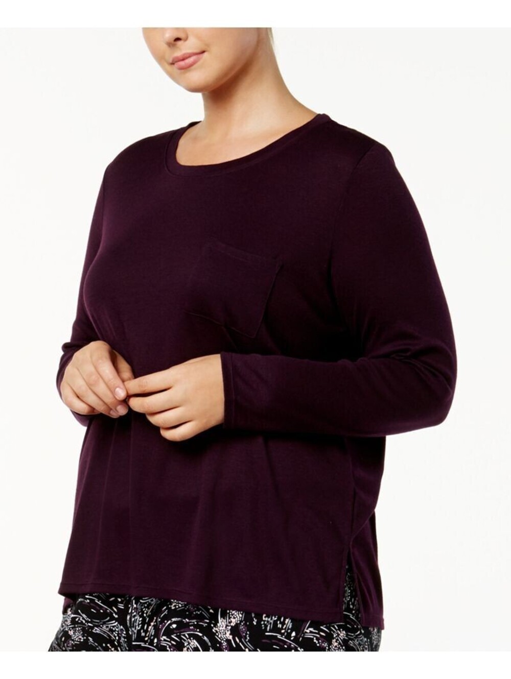 Alfani Womens Plus Size Scoop Neck Pajama Top Only,1-Piece Size 3X